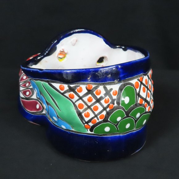 Colorful Mexican Pottery Talavera Look Shoe Planter - Picture 4 of 7
